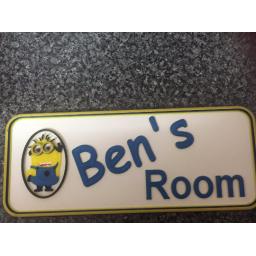 3D PRINTED PERSONALISED NAMED MINION DOOR PLAQUE