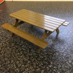 DOLLS HOUSE WOODEN PICNIC BENCH 1/12 SCALE