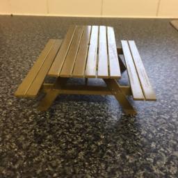 DOLLS HOUSE WOODEN PICNIC BENCH 1/12 SCALE
